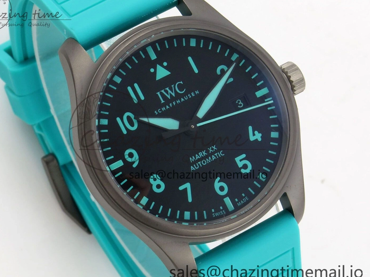 MIROTIME 0102 Pilot Mark XX BLSF 1:1 Best Edition Black Blue Dial on Blue Rubber Strap MIYOTA Sleek 6989